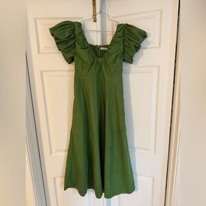 Abercrombie & Fitch Olive Green Smocked Dress